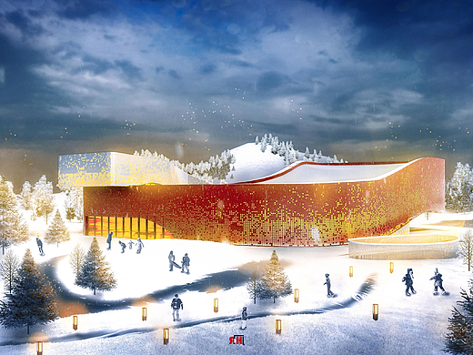 北京2022年冬季奥运会四季接待中心建筑表现 LUMION+PS
