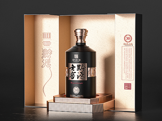 茅台镇酱香白酒-包装设计-三维渲染