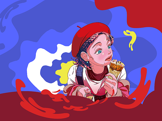 吃冰淇淋的美少女