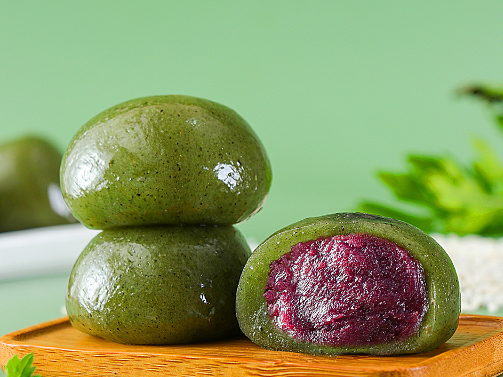 紫薯馅料麻薯糯米糕 麻糍