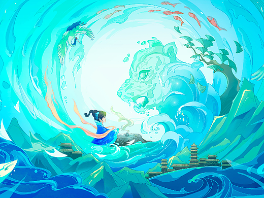 国风插画丨泉城印象