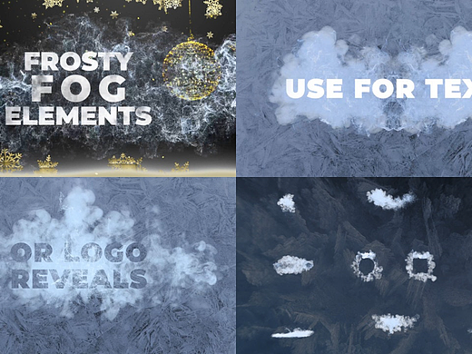 AE模板 | 冷淡霜雾元素叠加层动态标题LOGO演绎动画