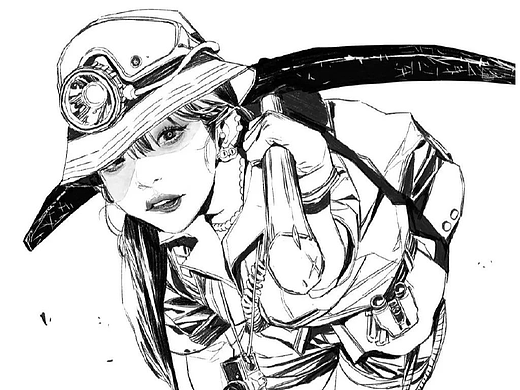 【绘画素材】超硬核！黑白插画作品，对于线条的把控力超赞！