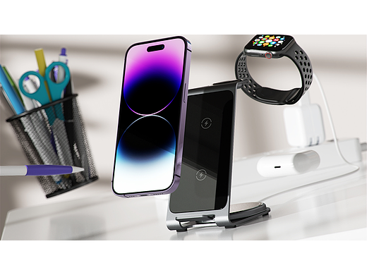 三合一无线充-亚马逊产品动画