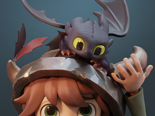 驯龙高手同人 3d建模渲染