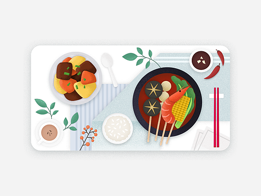 轻拟物没美食卡片