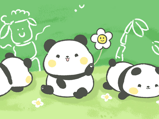 敲萌熊猫表情包🐼芝麻团团