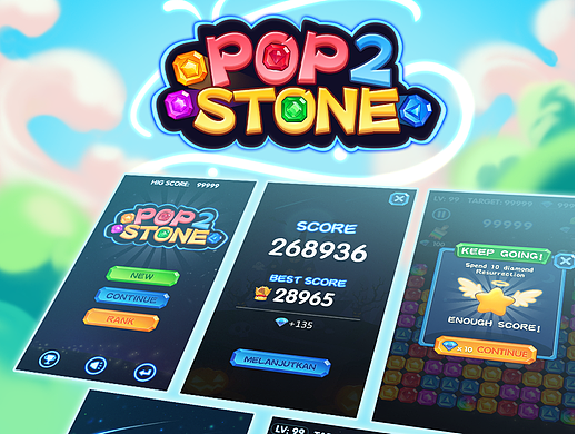 手游《Pop Stone 2 - Match 3 Game》宝石消除休闲游戏