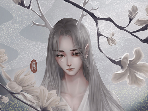 插画《山鬼》|留灵修兮憺忘归，岁既晏兮孰华予？|画画