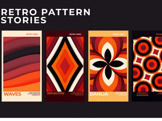 AE模板|竖屏创意复古图形动效动画品牌元素升级素材