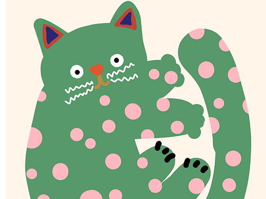 猫咪插画设计 可爱小动物印花图案 装饰画 挂画