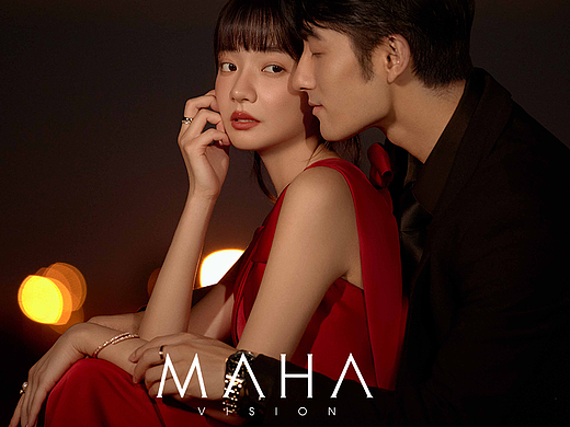 MAHA丨森系夜景红色婚纱