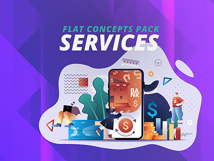 AE模板 | 卡通动漫渐变背景文本标题介绍服务平面概念