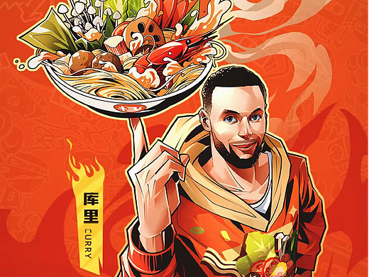 杨国福联盟全明星街球派对 插画海报壁纸库里美漫写实