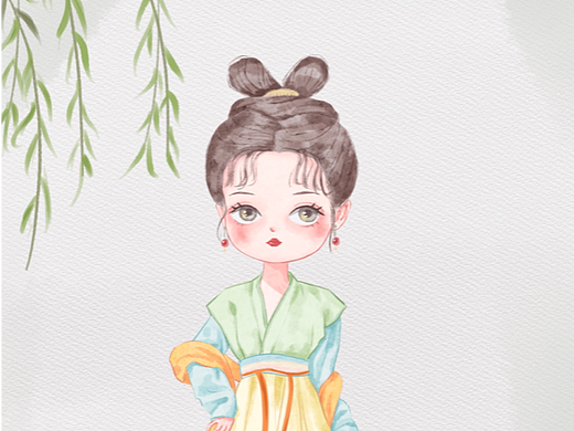 水彩古风人物