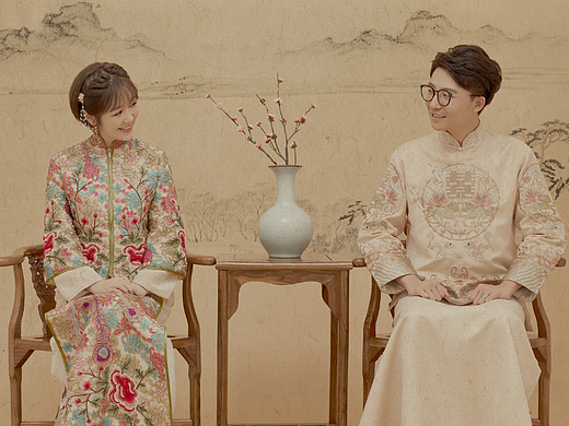 新颖的工笔画婚纱照，备婚一定要拍的风格