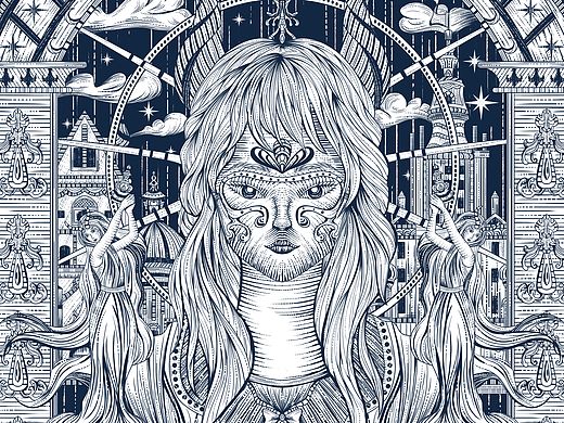 钢笔版画风格 · 插画 · 魔女