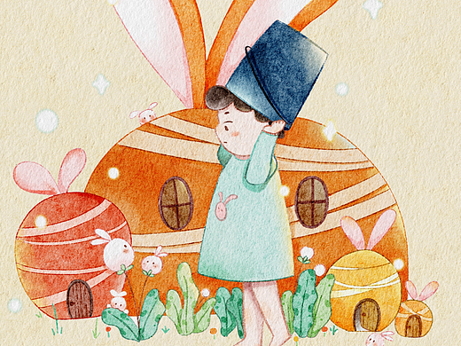 原创插画丨遇见小兔球