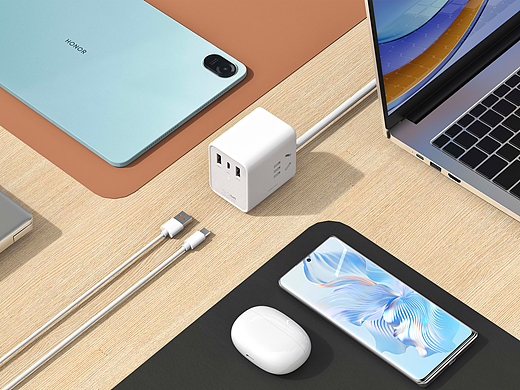 荣耀亲选 乐坞桌面快充魔方 33W/66W 白色（个人主页-ZNjgzMzk0OTY=） - 电子产品 - 站酷设计师ZENERS原创素材 - 站酷ZCOOL