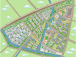 城市规划手绘地图