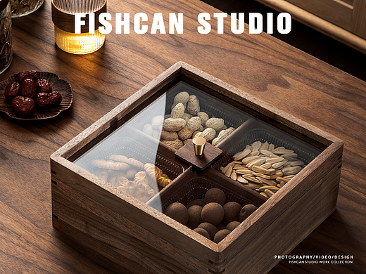 木质干果盒拍摄