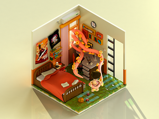 2.5D小房子（个人主页-ZNjM3MjgwNDg=） - 场景 - 站酷设计师TBAE原创素材 - 站酷ZCOOL