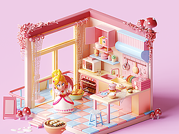 C4D卡通小屋子渲染练习