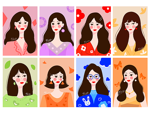 原创人物头像（个人主页-ZNTkzMzQ5NzI=） - 创作习作 - 站酷设计师梦言MengYan原创素材 - 站酷ZCOOL