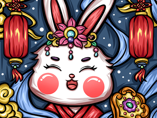 2023兔年国潮插画（个人主页-ZNjI3MjQzOTI=） - 商业插画 - 站酷设计师权一原创素材 - 站酷ZCOOL