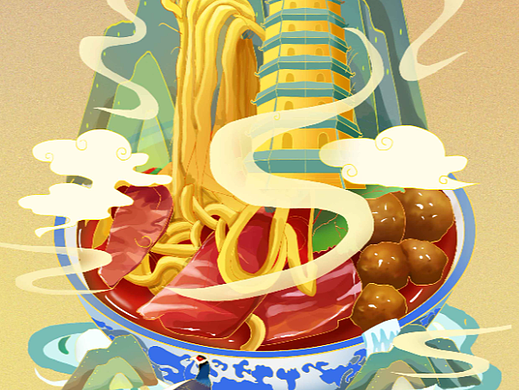 临汾国潮插画