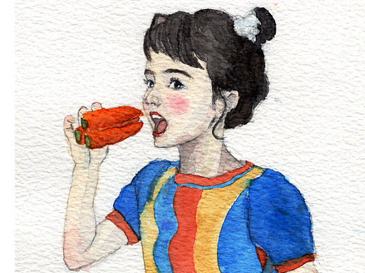 吃胡萝卜的小女孩
