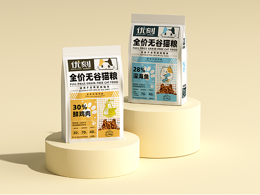 优刻猫粮系列包装设计