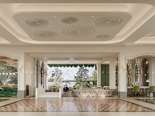 工装丨轻奢风格酒店设计——白龙马效果图（个人主页-ZNjUzNTE4MDg=） - 家装设计 - 站酷设计师效果图玲玲原创素材 - 站酷ZCOOL