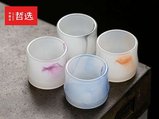 【中国白·哲选】水墨琉璃品茗杯