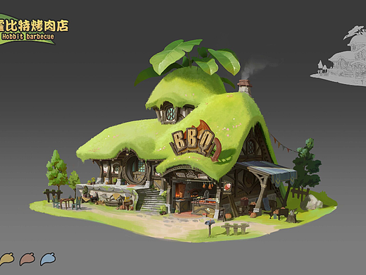 霍比特烧烤店（个人主页-ZNjU0NzkzODQ=） - 游戏原画 - 站酷设计师守衡原创素材 - 站酷ZCOOL