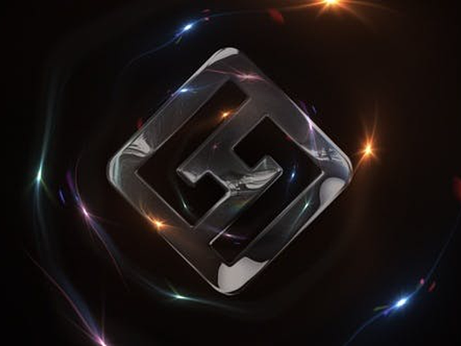 AE模板 | 深色背景旋转霓虹效果标志图形LOGO演绎片头