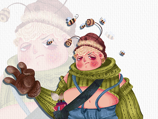 兒插人設(shè)——蜜蜂小畫家（個人主頁-ZNjYyMDEyNDA=） - 兒童插畫 - 站酷設(shè)計師二瓶漫天原創(chuàng)素材 - 站酷ZCOOL