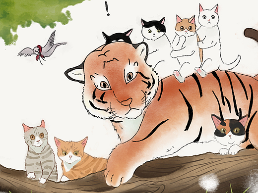 临摹练习的儿童插画作品
