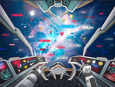 品牌星际之旅商业插画主视觉主kv海报网站科幻banner