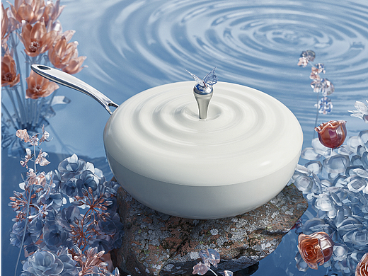 厨具摄影 | 白月光 珐琅炒锅