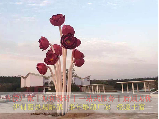 玫瑰花雕塑制作厂家，可来图定制原创设计