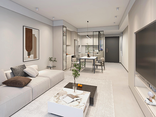深圳如愿全案设计：现代极简白，干干净净的才显高级！