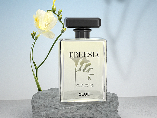 C4D产品设计-美妆类/小苍兰香水设计