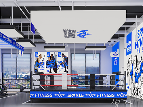 健身房设计|亮眼的蓝