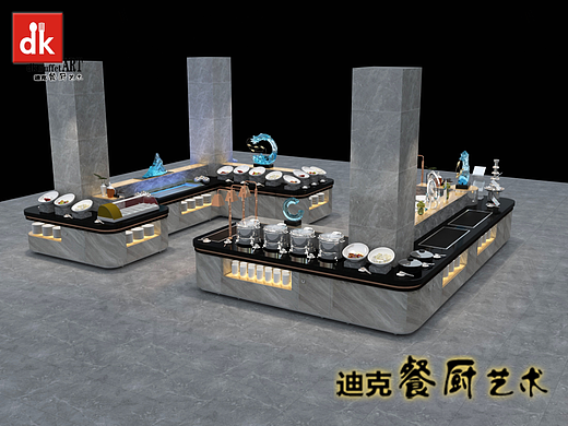 西厨自助餐台设计效果图 酒店自助餐设备 自助餐炉设备