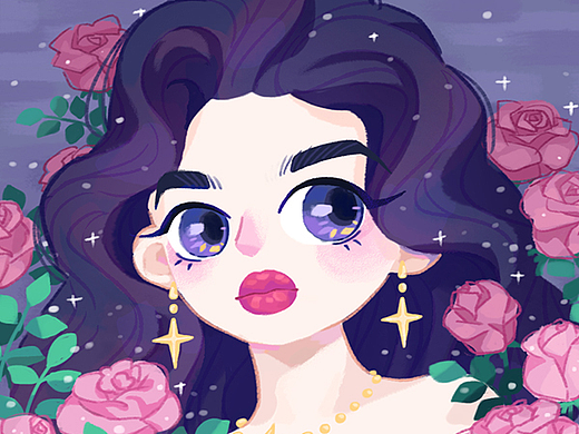 少女与花（个人主页-ZNjI4NzU2MjA=） - 创作习作 - 站酷设计师杨霸天板栗回收处原创素材 - 站酷ZCOOL