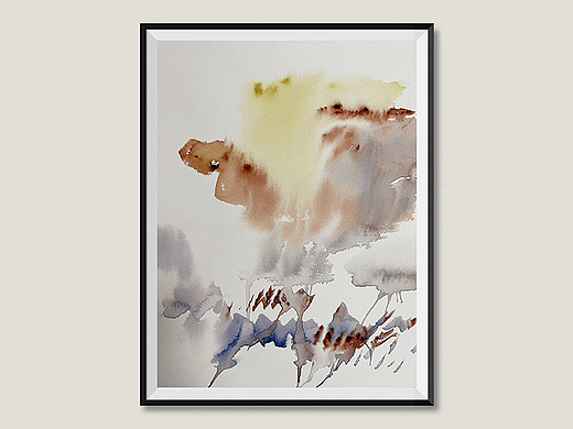 水彩抽象画《盛开》