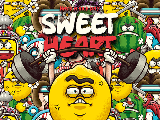 今夏就要“SWEET HEART”T恤图案设计