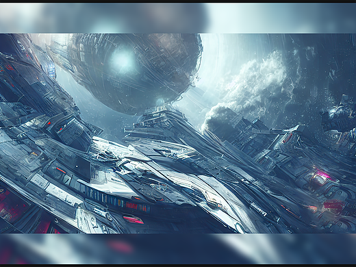 AI创作实验室:测试-超广角太空科技船