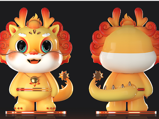 卡通龙 龙年IP 龙IP 吉祥物IP 龙宝 CG模型网上有售